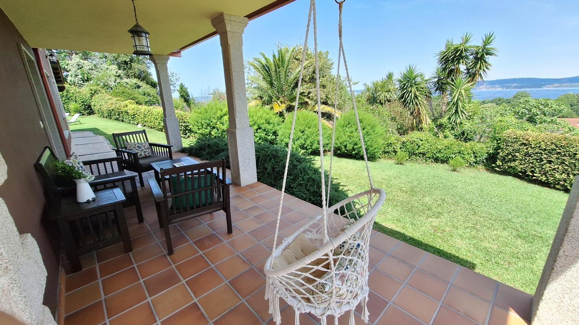 Chalet Rural 400 M Playa Piscina Barbacoa Chimenea Bueu Exterior foto