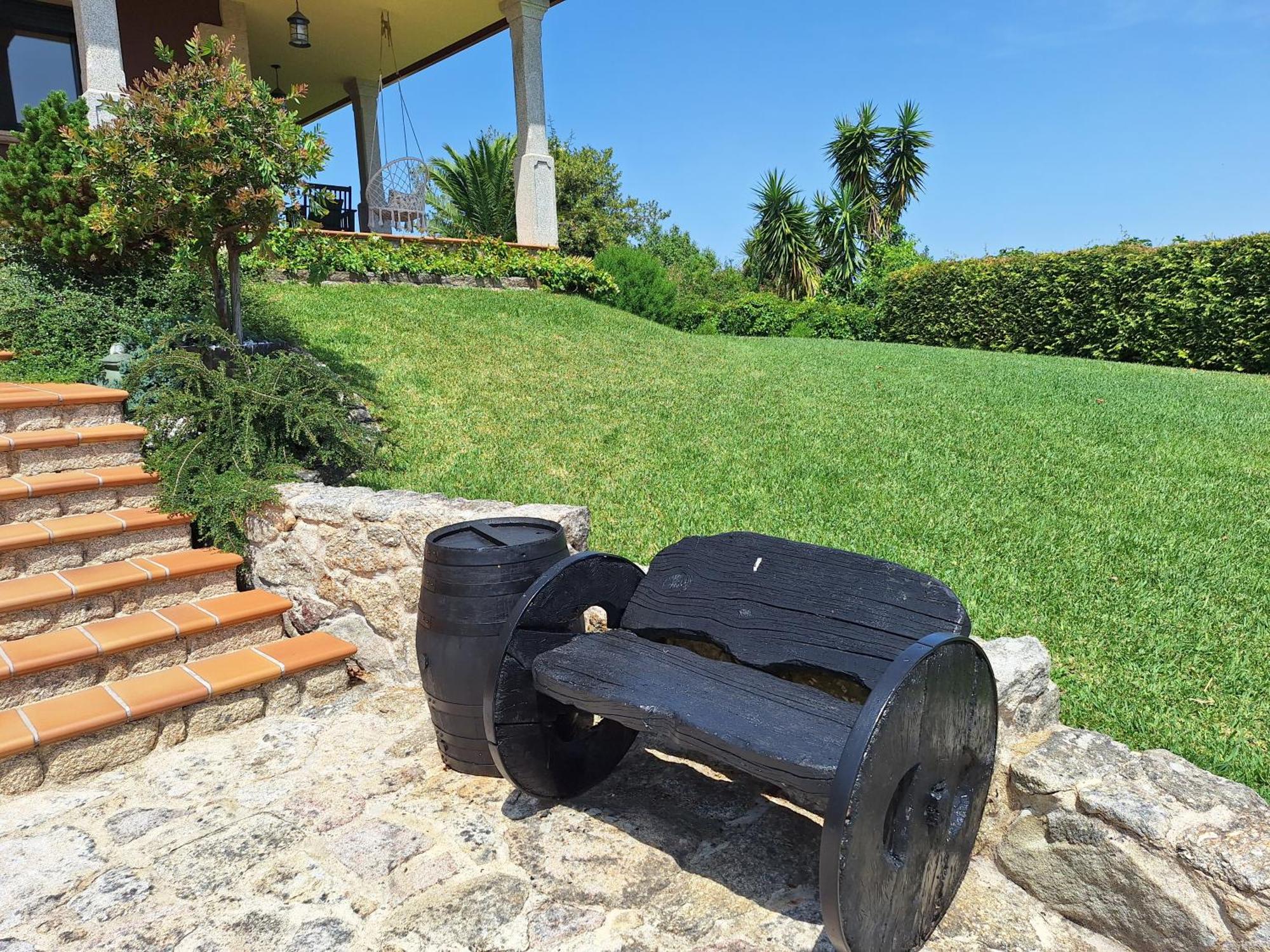 Chalet Rural 400 M Playa Piscina Barbacoa Chimenea Bueu Exterior foto